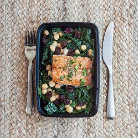 Salmon with kale